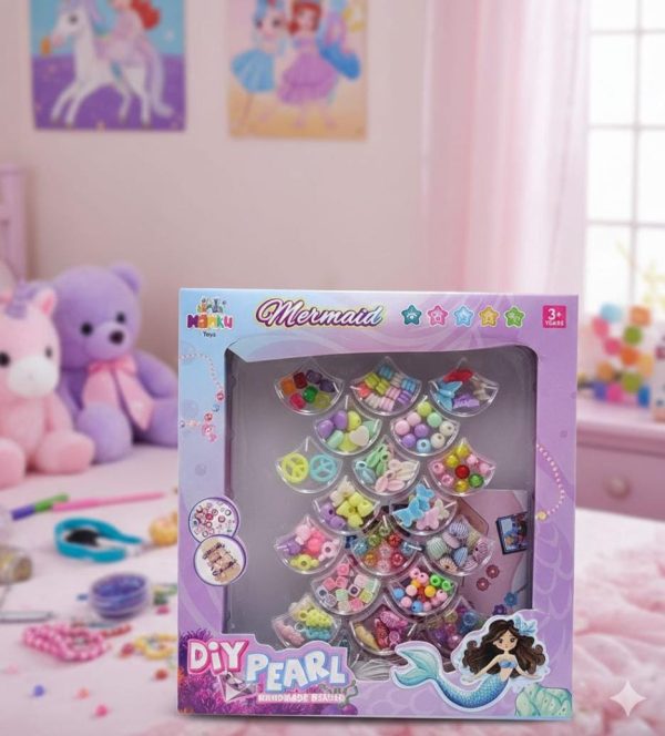 Mermaid DIY Pearl Bead Jewelry Kit for Kids | Ages 3+