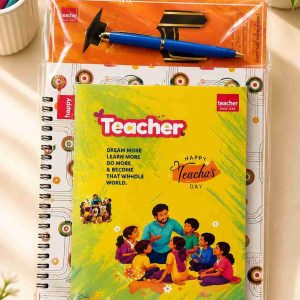 Teachers Day gift combo pack with notebook, greeting card and pen