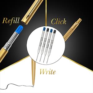 parker classic gold trim ball pen | blue ink | ballpoint pen for smooth writing | iconic parker craftsmanship | premium gifting choice